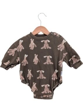 Baby Easter Bunny Sweater Brown Onesie